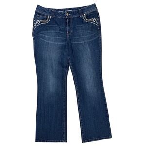 Lane Bryant Jeans Size 20 Slim Boot Cut Embellished Pockets Rhinestones